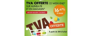 Alinéa: TVA offerte chez Alinéa soit 16,67% de remise pendant 3 jours