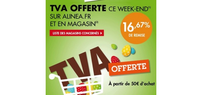 Alinéa: TVA offerte chez Alinéa soit 16,67% de remise pendant 3 jours