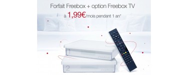 Free: Forfait Freebox + option Freebox TV pour 1,99€ par mois pendant 1 an