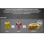 Burger King: Un WHOPPER offert en venant à Burger King avec le maillot de foot de l'équipe entrain de jouer