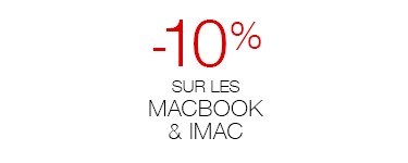 Fnac: - 10% sur les produits Apple : Macbook, iMac, Mac Pro & Mac mini