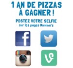 Domino's Pizza: Gagnez 1 an de Pizza en postant votre selfie sur les comptes sociaux de Domino's