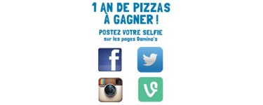 Domino's Pizza: Gagnez 1 an de Pizza en postant votre selfie sur les comptes sociaux de Domino's