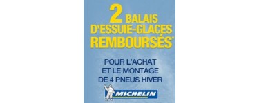 Norauto: 2 balais d'essuie-glaces remboursés pour l'achat de 4 pneus hiver Michelin