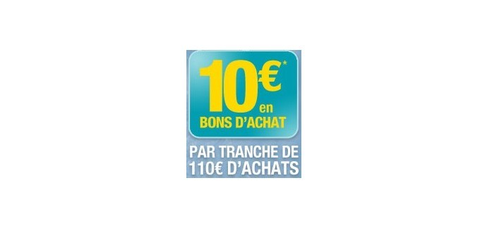 Norauto: 10€ offerts en bons d'achat par tranche de 110€ d'achats de pneus et pièces auto