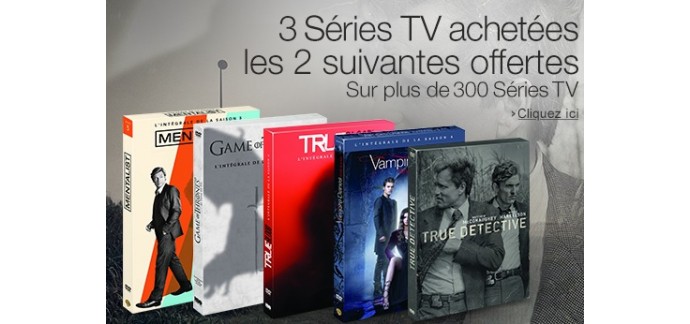 Amazon: 3 séries TV achetées en DVD = les 2 suivantes offertes