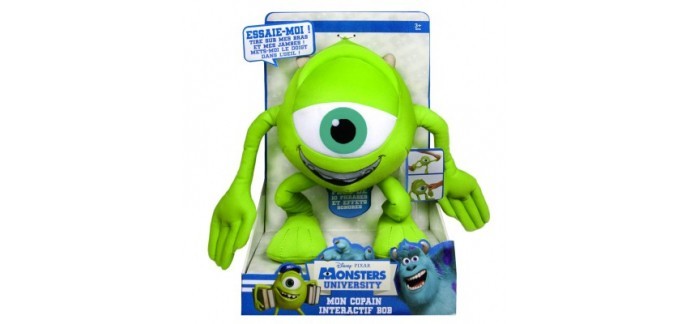 Avenue des Jeux: Peluche Monstres Academy interactive Bob Razowski de 30 cm à 7,99€ au lieu de 32,90€