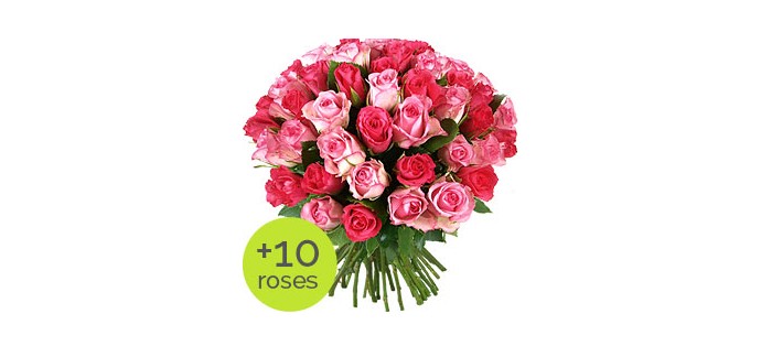 Aquarelle: 10 roses offertes pour l'achat d'un bouquet