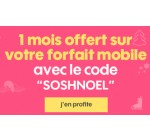 Sosh: 1 mois offert sur votre forfait mobile