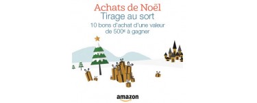 Amazon: 10 bons d'achat Amazon d'une valeur de 500€ à gagner