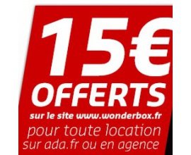 ADA: 15€ de promotion sur Wonderbox pour toute location de voiture ADA