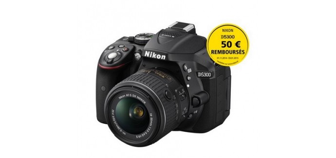 Rue du Commerce: Reflex Numérique Nikon D5300 + Objectif 18-55mm à 548€ au lieu de 899€
