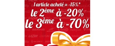 Cardy: - 15% pour 1 article, - 20% pour 2 articles et - 70% pour 3 articles achetés