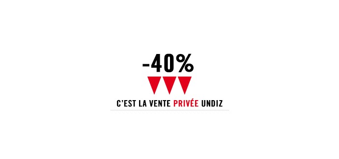 Undiz: 40 % de réduction chez Undiz pendant les ventes privées