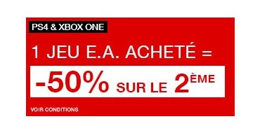 Fnac: 1 jeu Electronic Arts sur PS4 ou Xbox One acheté = le 2ème à - 50 %
