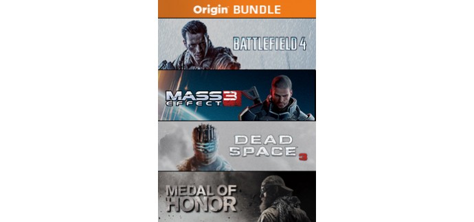 Origin: Les jeux Battlefiedl 4 + Mass effect 3 + Dead Space 3 + Medal of Honor sur PC pour 19,99€