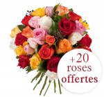 Au Nom de la Rose: 20 roses offertes pour un bouquet rond de 38€
