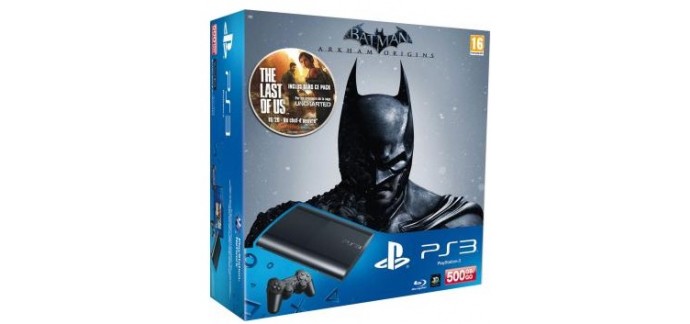 Fnac: Console Sony PS3 Ultra Slim 500 Go Sony + Batman Arkham Origins + Last of Us à 239,24€