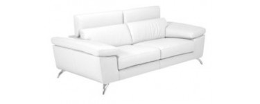 Alinéa: Canapé 3 places design blanc en cuir de buffle à 999€ au lieu de 1499€