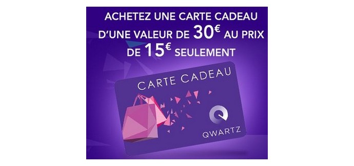 Rue du Commerce: Payez 15€ une carte cadeau de 30€ à valoir dans le centre commercial QWART