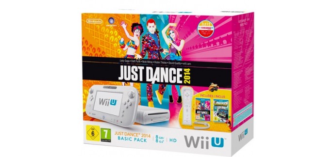 Auchan: Console Wii U 8 Go Blanche + les jeux Just Dance 2014 et Nintendo Land à 209,99€