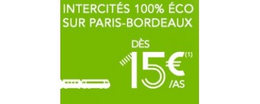 SNCF Connect: Trains INTERCITES Paris-Bordeaux dès 15 € l'aller simple