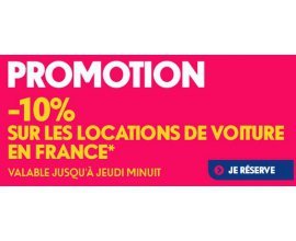 Ebookers: 10 % de réduction sur toutes les locations de voiture en france