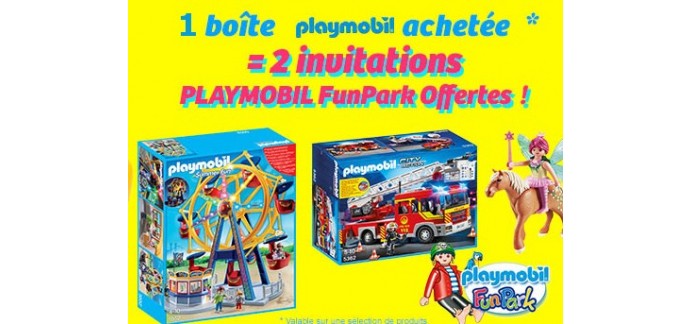 Cdiscount: 1 boite Playmobil achetée = 2 invitations au Playmobil FunPark offertes