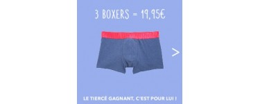 Undiz: 3 boxers pour 19,95€ au lieu de 29,85€