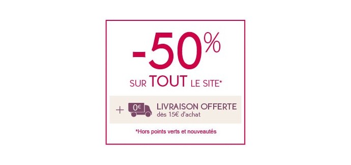 Yves Rocher: - 50 % sur tout le site et la livraison offerte dès 15 € d'achat