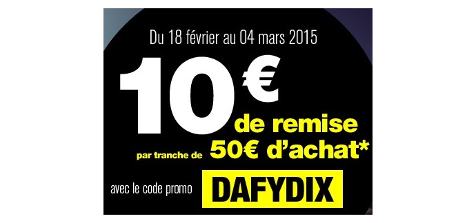 Dafy Moto: 10€ offerts par tranche de 50€ dès 100€ d'achat