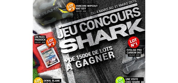 iCasque: Plus de 1 500€ de lots SHARK à gagner