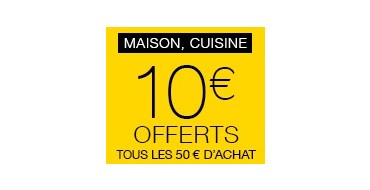 Fnac: Offre adhérent : 10€ offerts par tranche de 50€ sur la cuisine et la maison