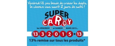 Cardy: 13 % de remise sur tous les produits