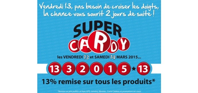 Cardy: 13 % de remise sur tous les produits