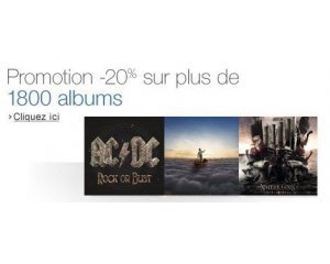 Amazon: 20% de remise sur une sélection de 1 800 CD