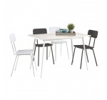 Auchan: Table de cuisine FORMY 60 x120cm + 4 chaises DAB à 99,90€ au lieu de 205€