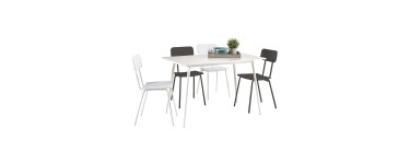 Auchan: Table de cuisine FORMY 60 x120cm + 4 chaises DAB à 99,90€ au lieu de 205€
