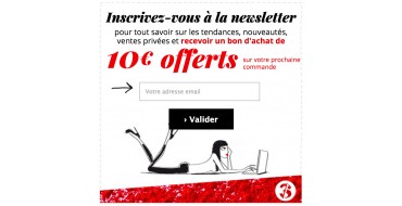 3 Suisses: 10€ offert en bon d'achat en s'inscrivant à la newsletter