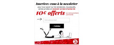 3 Suisses: 10€ offert en bon d'achat en s'inscrivant à la newsletter