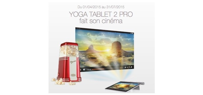 Carrefour: 1 machine à pop corn offerte pour l'achat d'une tablette LENOVO Yoga Tab 2 Pro