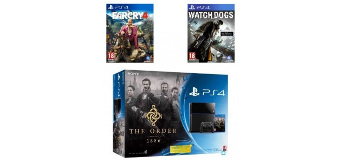 Cdiscount: Pack PS4 The Order 1886 + Watch dogs et Far Cry 4 pour 389,99€
