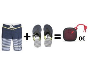 Quiksilver: 1 Boardshort + 1 Paire de tongs achetés = 1 enceinte audio portable Nude offerte