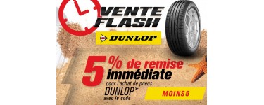 Allopneus: 5% de remise immédiate pour l'achat de pneus DUNLOP