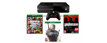 Amazon: Console Xbox One + The Witcher 3 : Wild Hunt + GTA V + Wolfenstein pour 389€