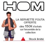 HOM: Une serviette de bain Fouta offerte dès 150€ d'achats