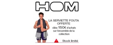 HOM: Une serviette de bain Fouta offerte dès 150€ d'achats