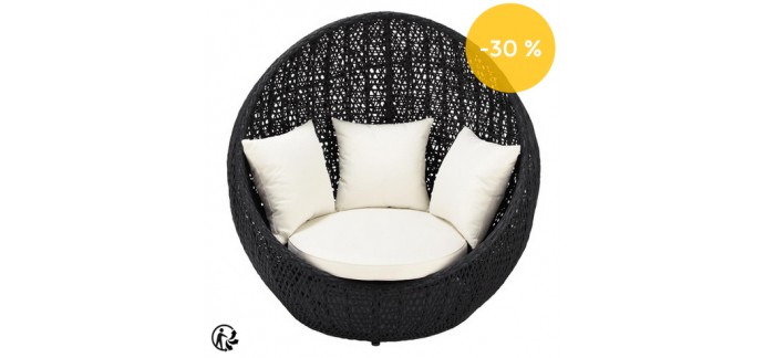 Maisons du Monde: Fauteuil de jardin noir à 235,70€ au lieu de 469,90€