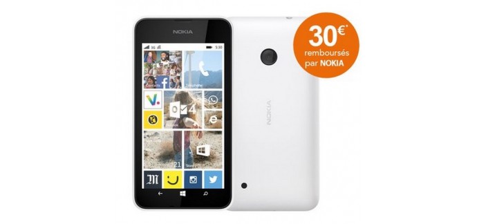 Rue du Commerce: Smartphone NOKIA Lumia 530 double sim blanc à 39€