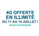 Bouygues Telecom: [Clients Bouygues] 4G offerte en illimité du 11 au 14 juillet